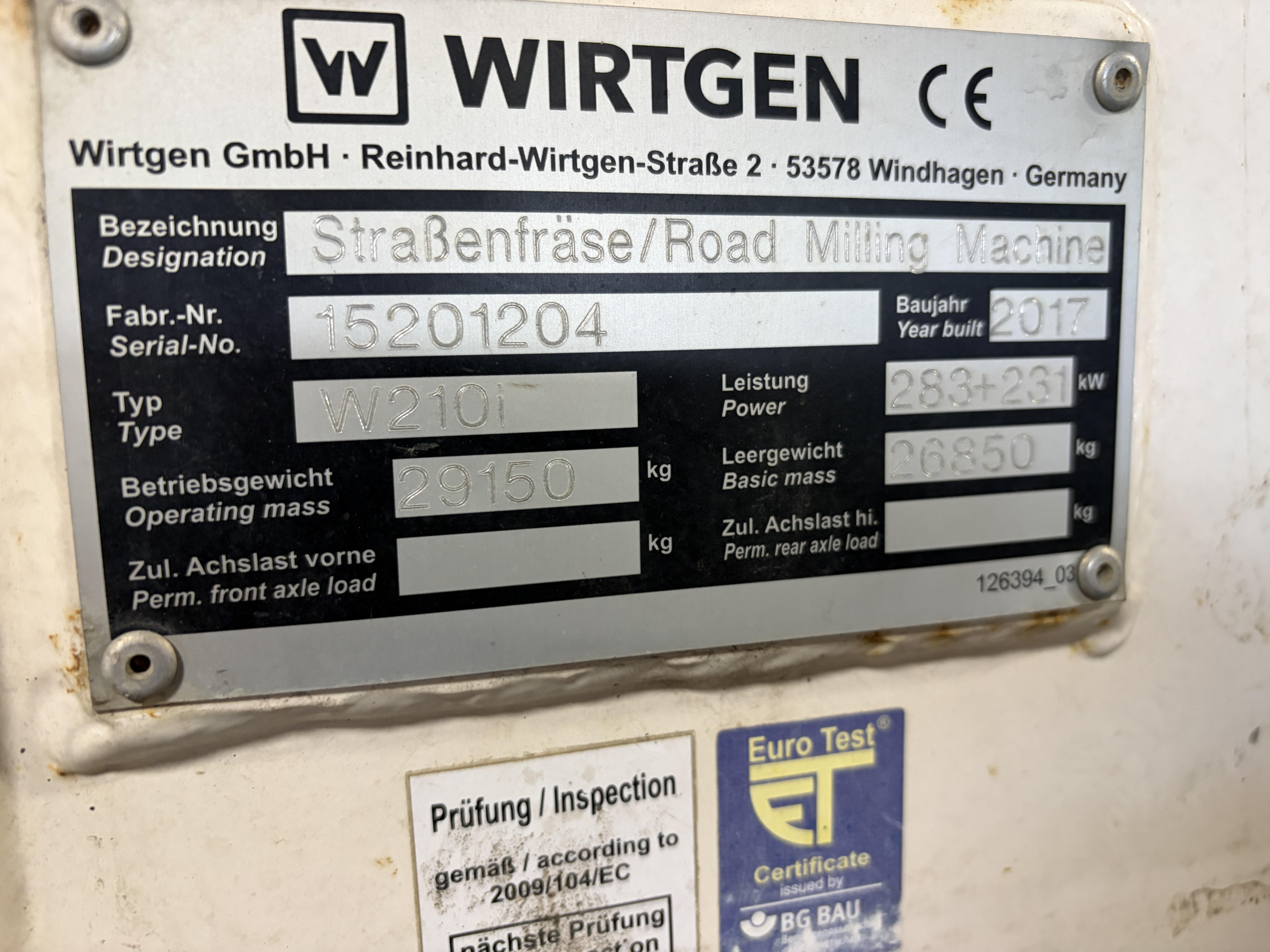 2017 Wirtgen W210i Tracked Cold Planer - WORK READY! – Image 30