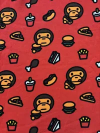 (SZ OG M) 06' Bape Baby Milo Red Junk Food Monogram Full Zip Hoodie  – Image 6