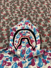 (SZ M) Bape Yokohama City Camo Separate Shark Full Zip Hoodie – Image 2