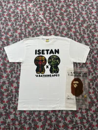 (SZ OG L) 08' Bape Isetan Plaid Baby Milo Tee – Image 1