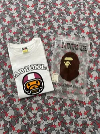 (SZ OG L) 11' Bape Baby Milo Football Tee – Image 7