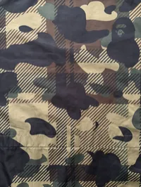 (SZ OG L) 09' Bape 1st Green Plaid Camo Down Jacket – Image 8