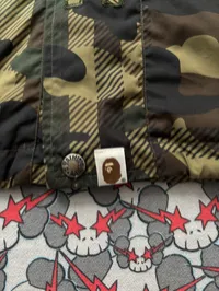 (SZ OG L) 09' Bape 1st Green Plaid Camo Down Jacket – Image 5