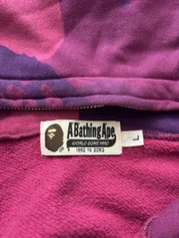 (SZ L) 11' Bape Purple Zoom Camo Full Zip Hoodie – Image 2
