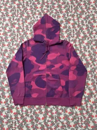 (SZ L) 11' Bape Purple Zoom Camo Full Zip Hoodie – Image 1