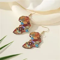 Vintage Wooden Earrings Collection – Hand-Painted Boho Chic Dangle Designs with Multiple Variations for Women – Image 3