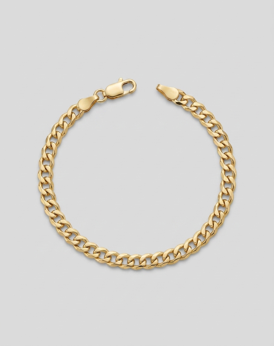 Classic Gold Curb Chain Bracelet – Image 1