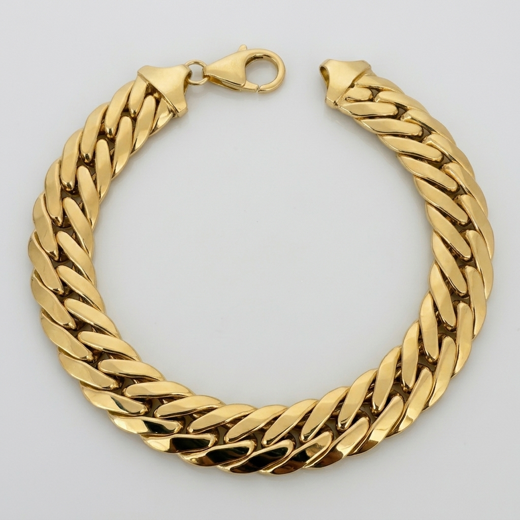Heavyweight Double Curb Chain Bracelet – Image 1