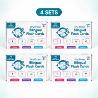 Four Sets of Dry Erase Spanish Flash Cards for Children – Image 1