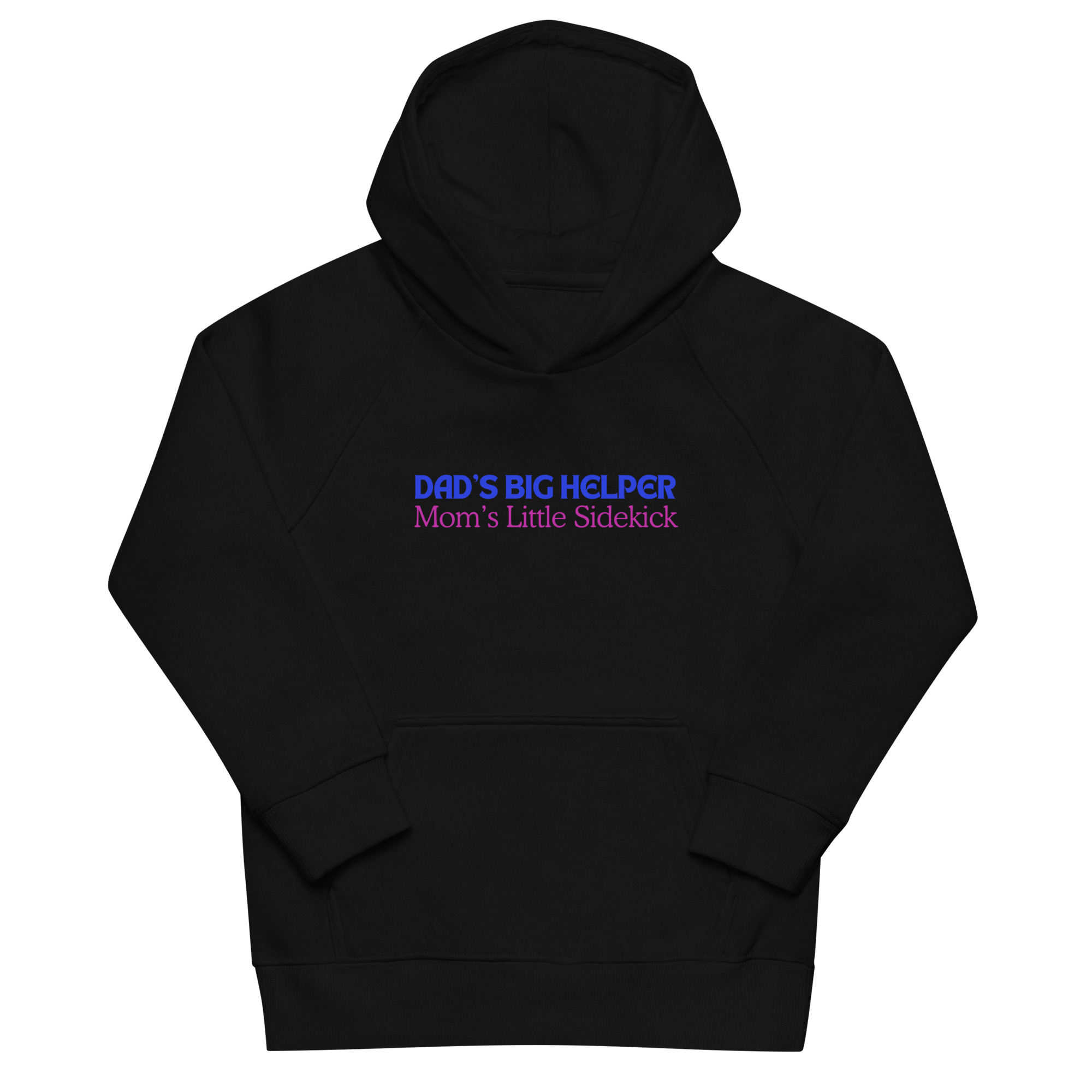 "Dad's Big Helper, Mom's Little Sidekick" Kids eco hoodie – Image 2
