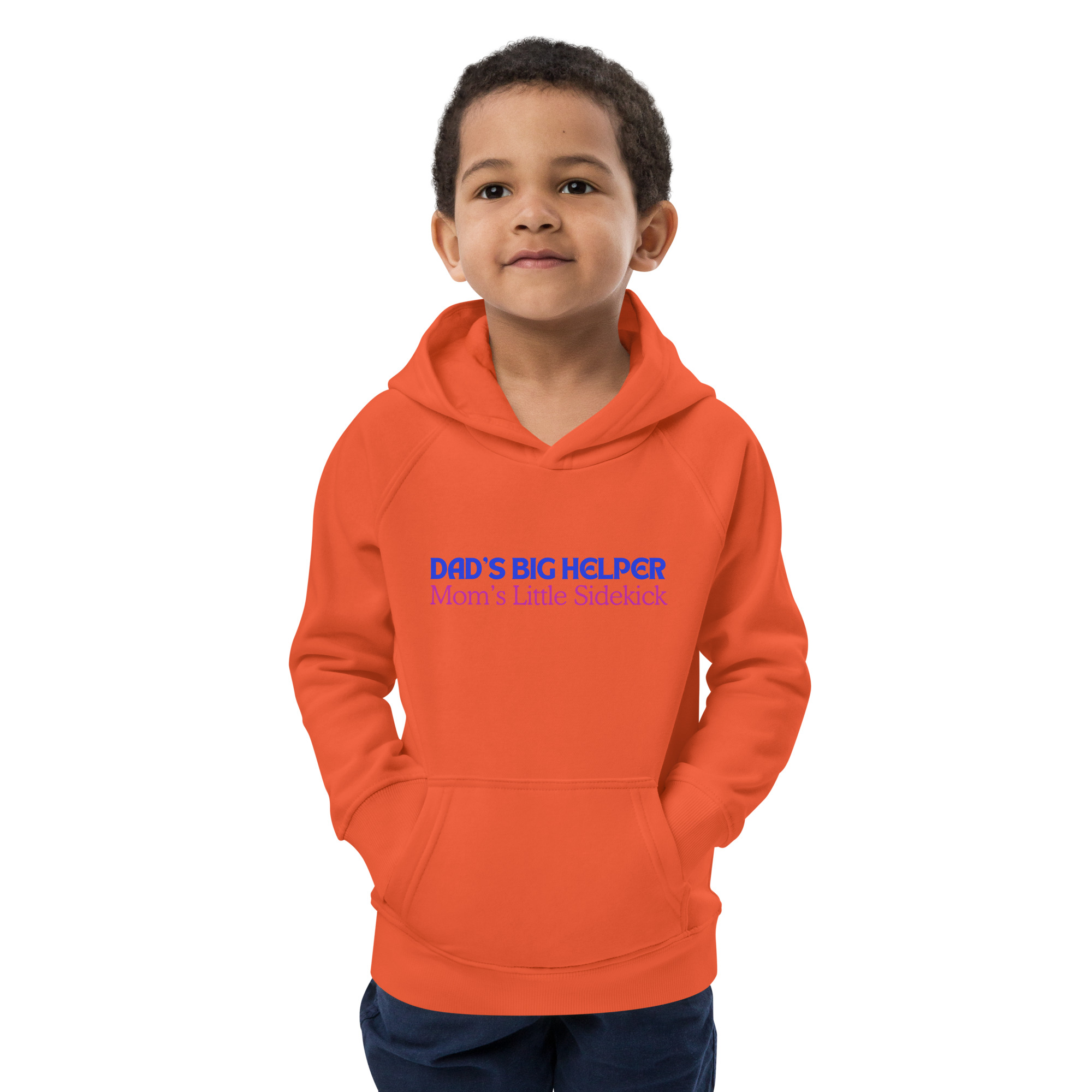 "Dad's Big Helper, Mom's Little Sidekick" Kids eco hoodie – Image 6