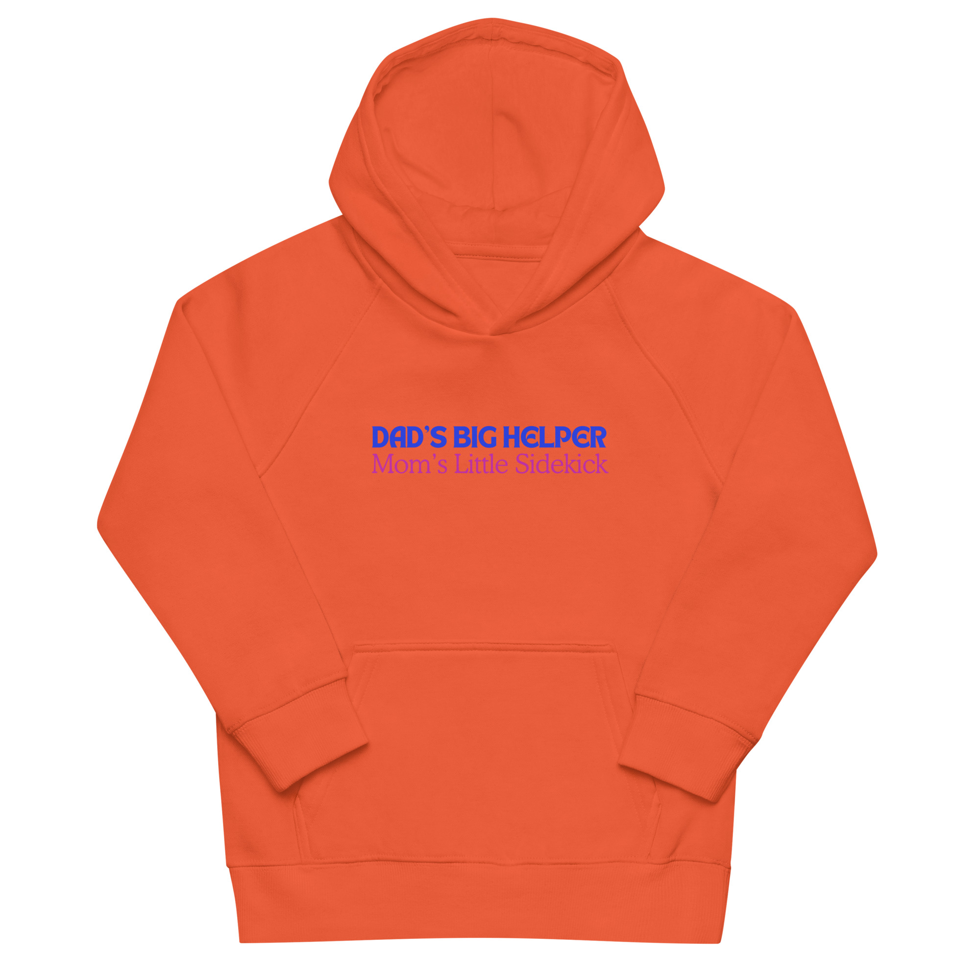 "Dad's Big Helper, Mom's Little Sidekick" Kids eco hoodie – Image 4
