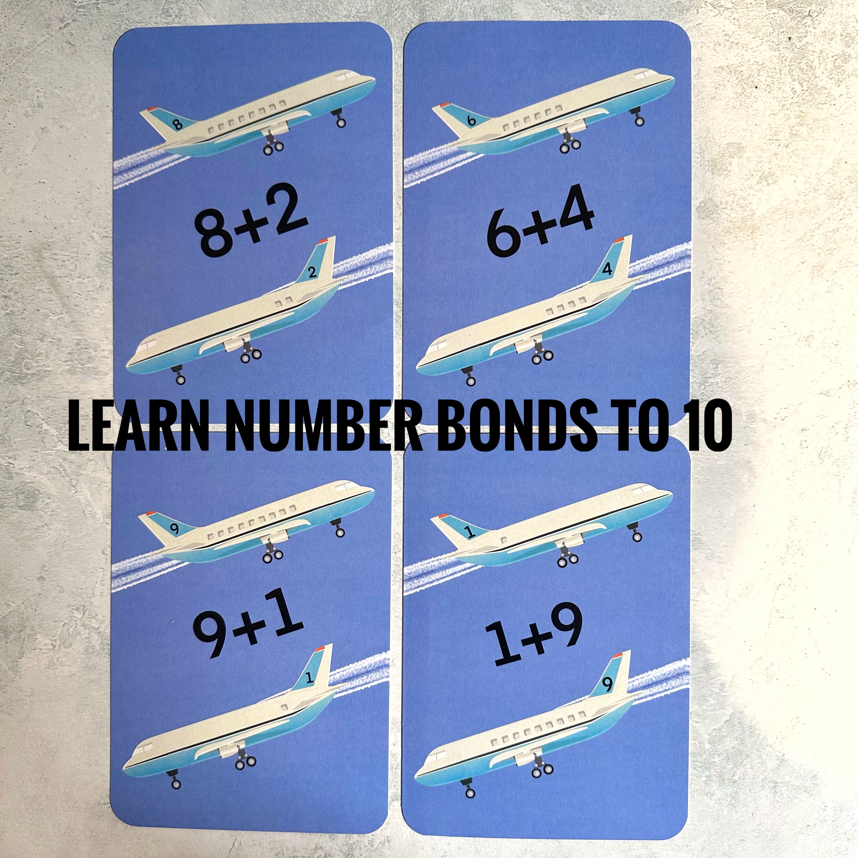 Plane Number Bonds to 10 Flashcards - download – Image 3