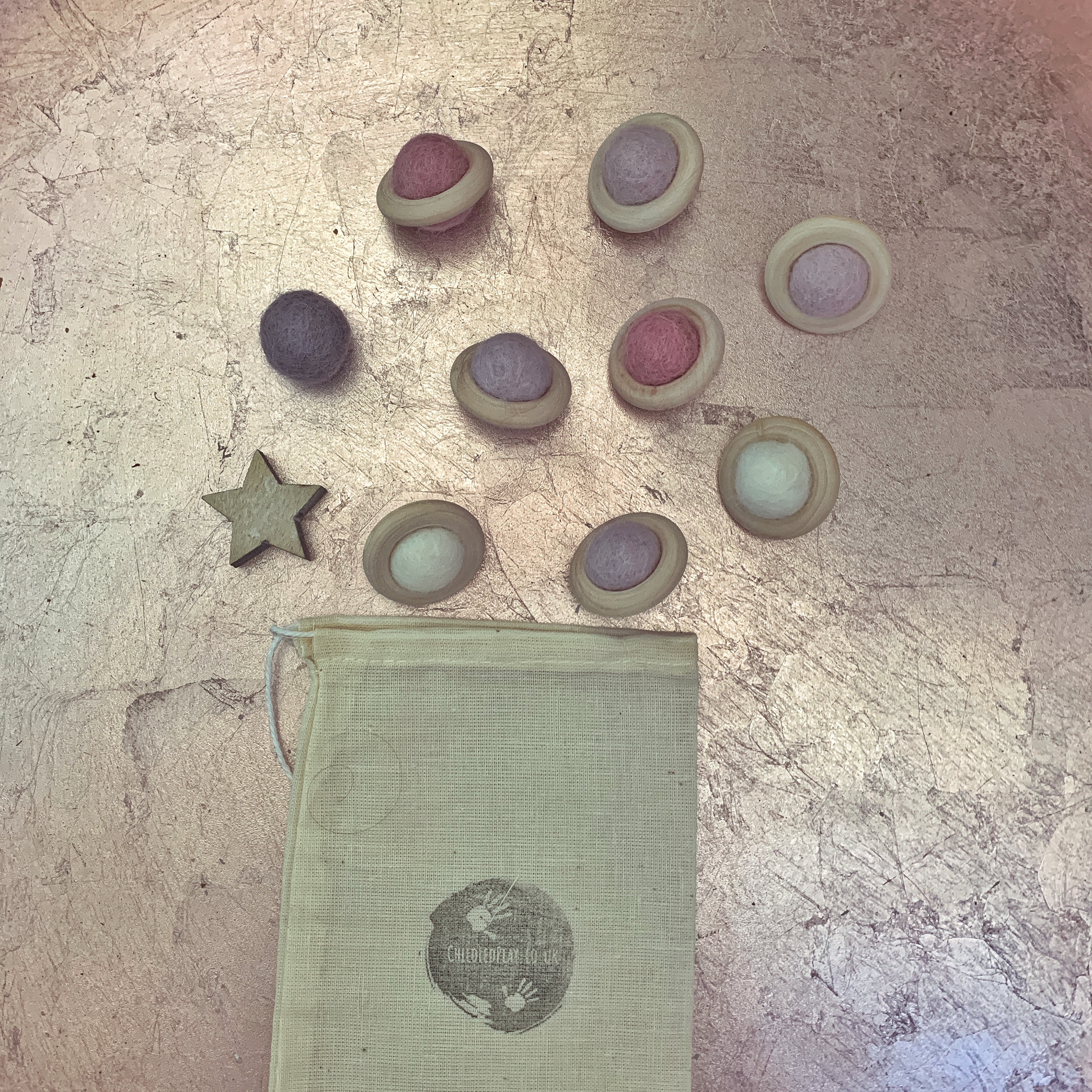 Pastel Felt Ball Planets – Image 3