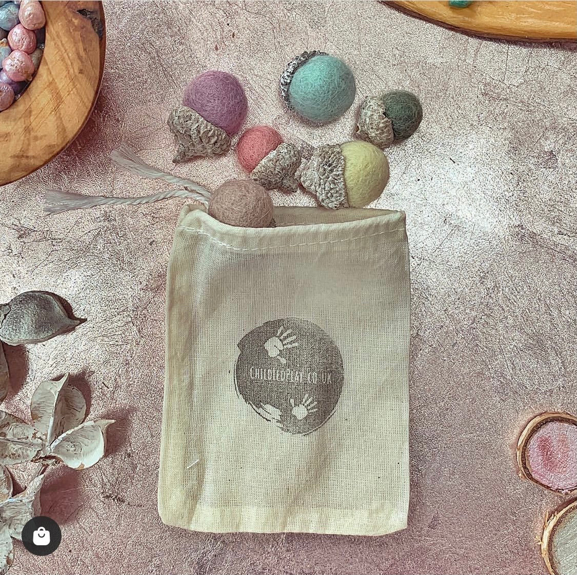 Pastel Felt Acorns – Image 1