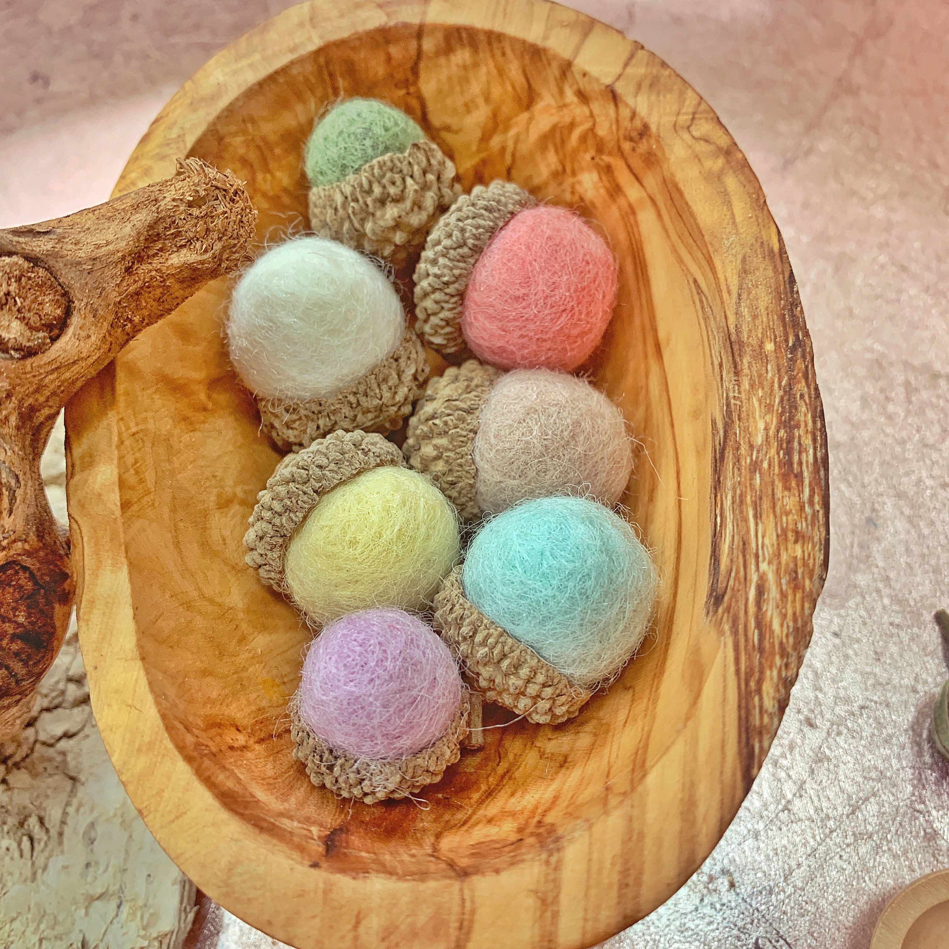 Pastel Felt Acorns – Image 3