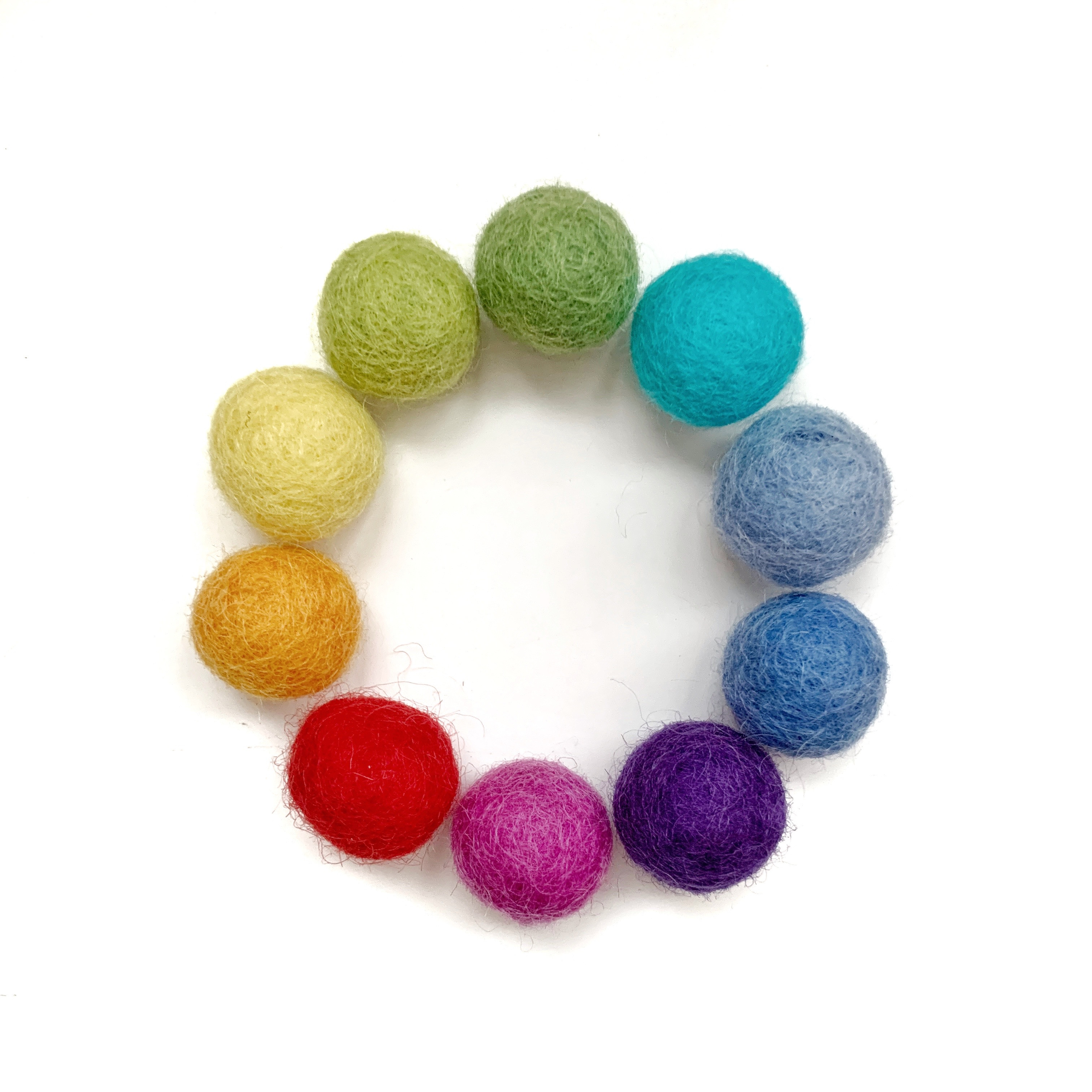 2cm felt balls – rainbow