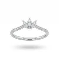 14K White Gold Tri-marquise  Diamond Ring  – Image 1