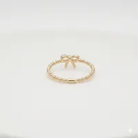 14K Yellow Gold Bow Daimond Ring  – Image 2