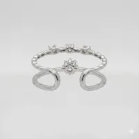 18K White Gold Diamond Adjustable Ring – Image 2