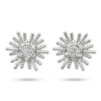 14K White Gold Diamond Sunburst studs – Image 1