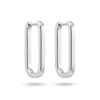 18K white gold Paper Clip Hoop Earring – Image 1