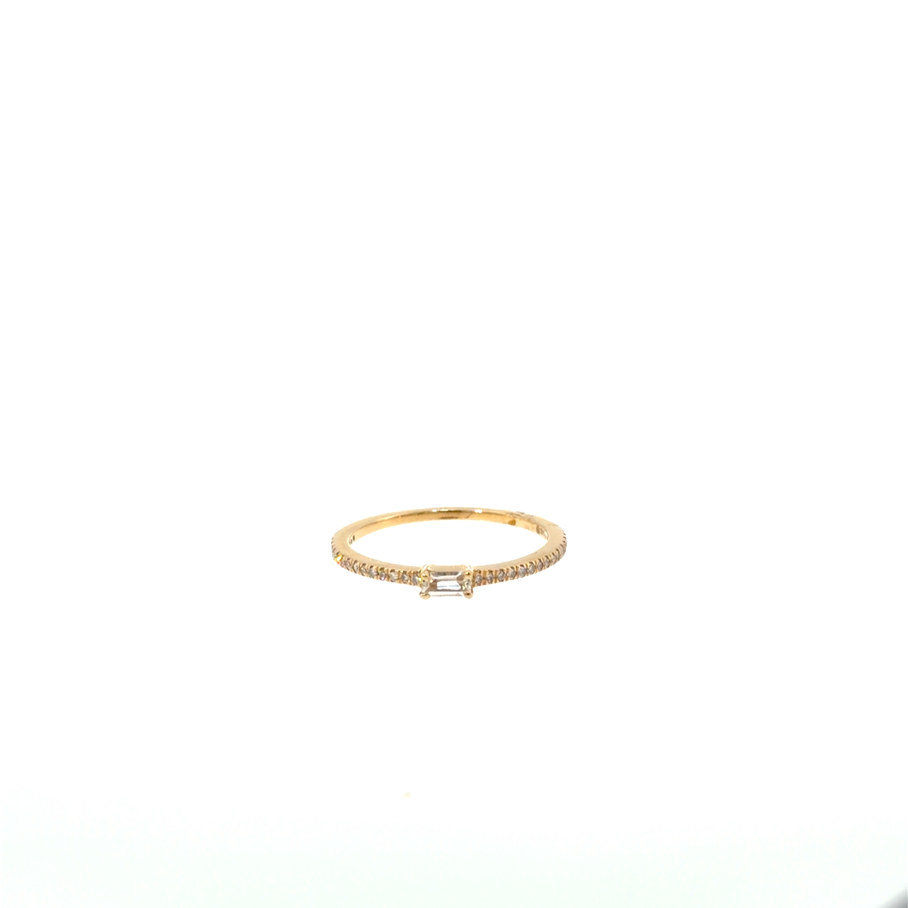 14K Yellow Gold White topaz diamond band  – Image 1