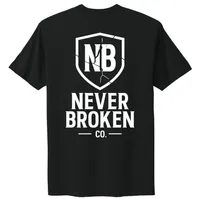 The Never Broken "Shield" Essential Tee – X-Large, Black