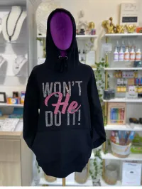 Won’t He Do It Bling Hoodie | Faith2Felicity Statement Hoodie (Pink) – Image 2