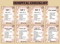 Hospital Bag Checklist – Printable Packing List for Expecting Moms – Hospital Bag Checklist Brown