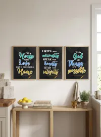 Aesthetic Wall Art Set of 3 – Printable Home Decor Digital Download – Home Love Quotes