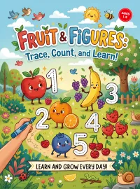 Fruit and Figures Busy Book – Printable Number Tracing and Counting Activity Book for Toddlers – Image 1