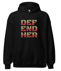"DefendHer" Actual Girl Hoodie - for Men – M, Black