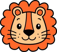 Lion (The Whole BUTTY) – Magnetic Only - 1 inch, Orange, Black