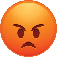 Angry Emoji (Just The Cap) – Magnetic Only - 1 inch, White