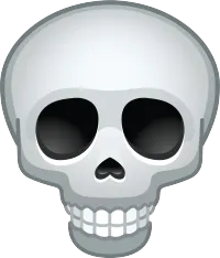 Skull Emoji (Just The Cap) – Magnetic Only - 1 inch, Carolina Blue