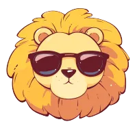 Party Lion (The Whole BUTTY) – Magnetic Only - 1 inch, White, Navy