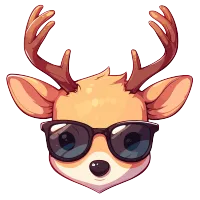 Party Deer (The Whole BUTTY) – Magnetic Only - 1 inch, Navy, Red