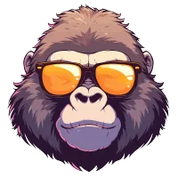 Party Gorilla (The Whole BUTTY) – Magnetic Only - 1 inch, White, Hot Pink