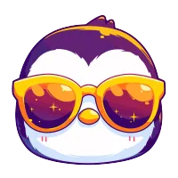 Party Penguin (The Whole BUTTY) – Magnetic Only - 7/8 inch, White, Carolina Blue