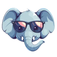 Party Elephant (The Whole BUTTY) – Magnetic Only - 1 inch, White, Red