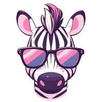 Party Zebra (The Whole BUTTY) – Magnetic Only - 1 inch, Black, Carolina Blue