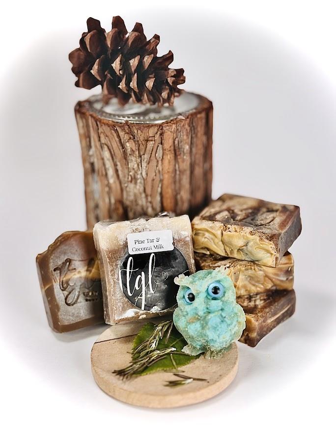 Men’s Artisan Soap – Pine Tar & Coconut Milk , 3-4 oz bars