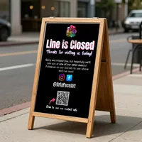 Line Closed Sign 24"x36" Canva Template – Image 1