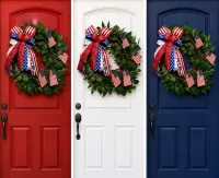 America 250 Patriotic Leaf Wreath – Image 1