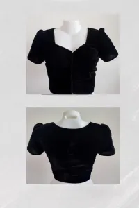 Saree Jacket - Stitched – Black / LDC 678 / 2XL (37 - 38) / Velvet