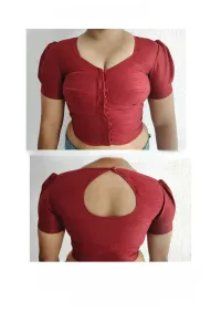 Saree Jacket - Stitched – Maroon / LCD 393 / 2XL (37 - 38) / Rose Silk