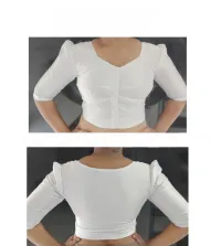 Saree Jacket - Stitched – White / LCD 287 / XL (35 - 36) / Rose Silk