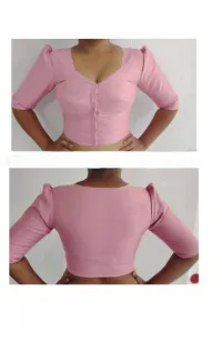 Saree Jacket - Stitched – Pink / LCD 299 / 2XL (37 - 38) / Rose Silk