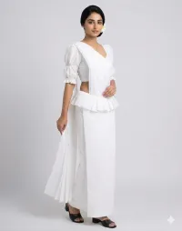 White Saree for Ladies – Image 1